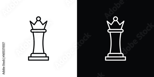 Chess queen icon for template logo, vector designs.