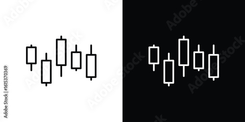 Chart candlestick icon for template logo, vector designs.