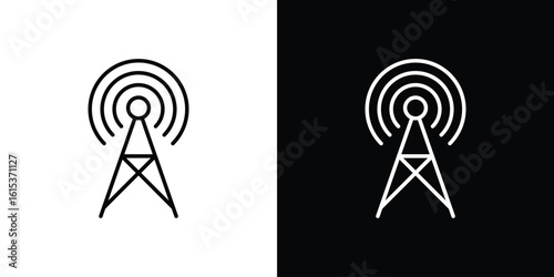 Broadcast tower icon for template logo, vector designs.