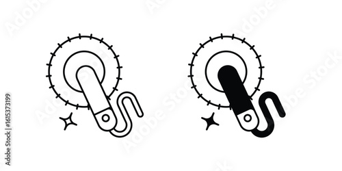 Floor Polisher set icon with white background vector stock illustration