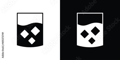 Whiskey Glass icon, logo elements of graphic designs
