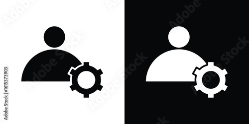 User gear icon, logo elements of graphic designs