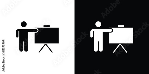 User chalkboard icon, logo elements of graphic designs
