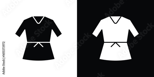 Uniform martial art icon, logo elements of graphic designs