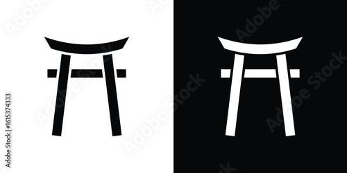 Torii gate icon, logo elements of graphic designs