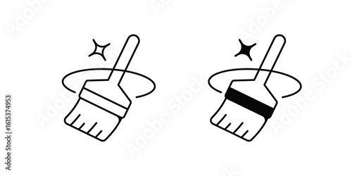 Broom set icon with white background vector stock illustration