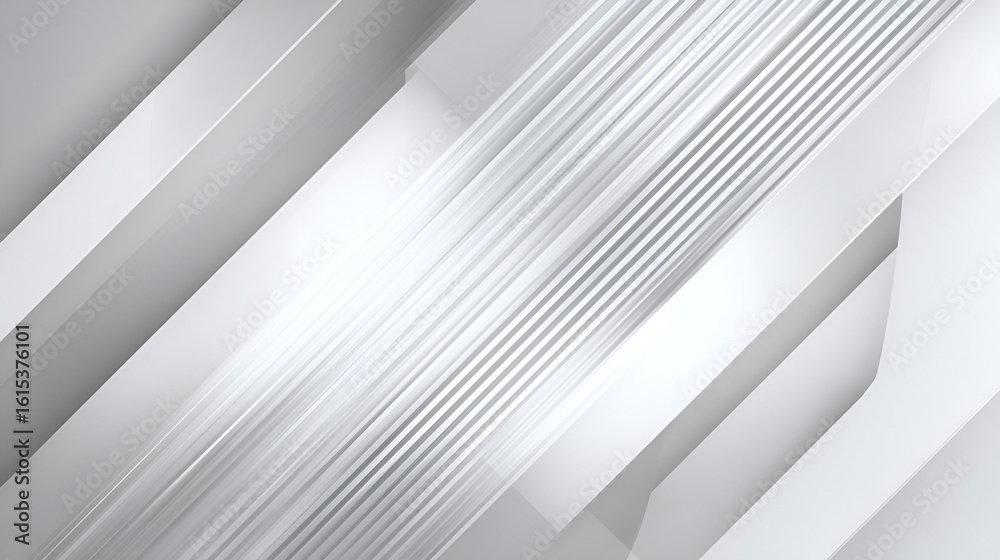 Obraz premium Gray white abstract angled layers lines create depth dimension