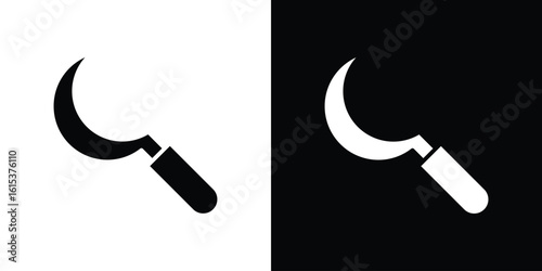 Sickle icon, logo elements of graphic designs