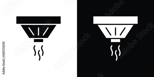 Sensor smoke icon, logo elements of graphic designs