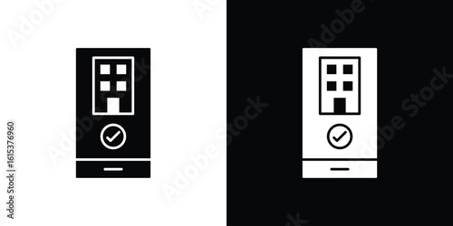 Reservation smartphone icon, logo elements of graphic designs