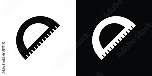 Protractor icon, logo elements of graphic designs