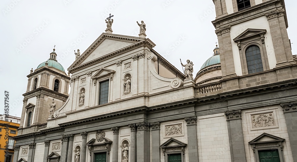 Obraz premium Architectural detail of the Basilica di San Paolo Maggiore, Naples, Italy showcasing its ornate