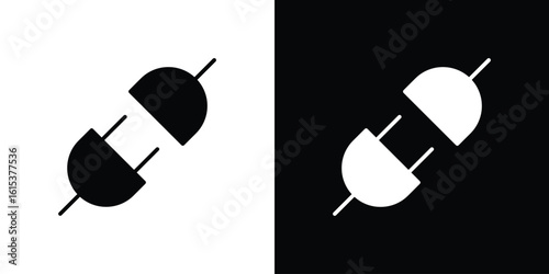 Plug connection icon, logo elements of graphic designs