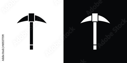 Pickaxe icon, logo elements of graphic designs