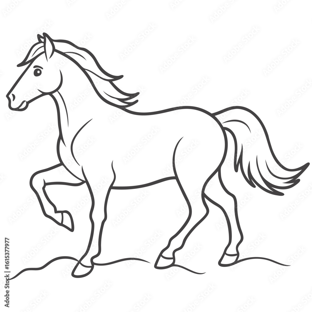 Fototapeta premium horse outline art illustration