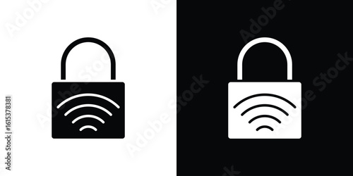 Nfc lock icon, logo elements of graphic designs