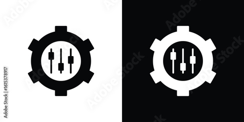 Mass customization icon, logo elements of graphic designs