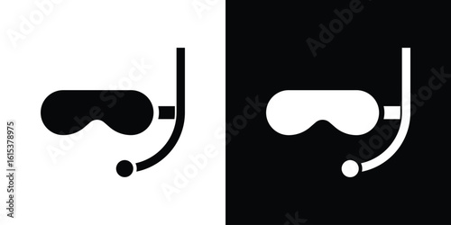 Mask snorkel icon, logo elements of graphic designs