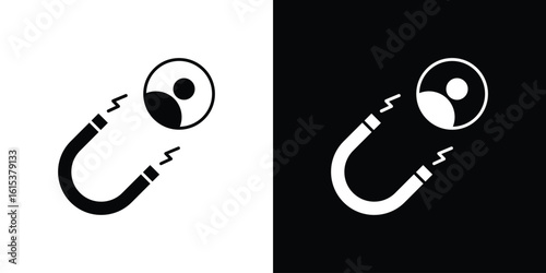 Magnet user icon, logo elements of graphic designs