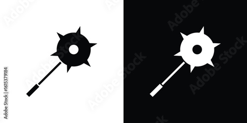Mace icon, logo elements of graphic designs