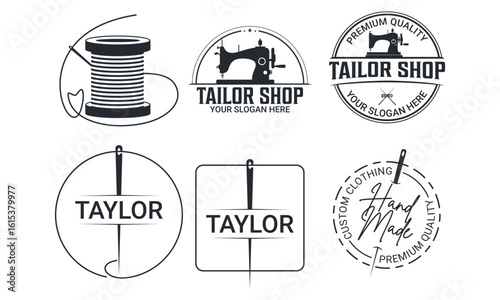 tailor logo design vector illustration