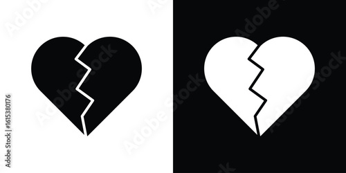 Heart Crack icon, logo elements of graphic designs