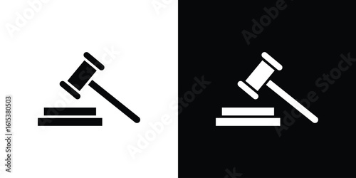 Gavel icon, logo elements of graphic designs