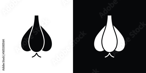 Garlic icon, logo elements of graphic designs