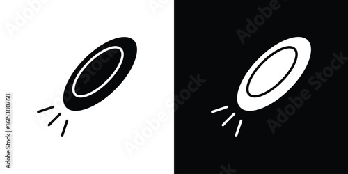 Flying disc icon, logo elements of graphic designs