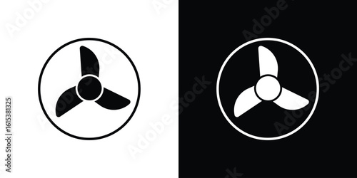 Fan icon, logo elements of graphic designs