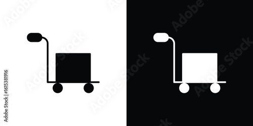 Dolly flatbed icon, logo elements of graphic designs