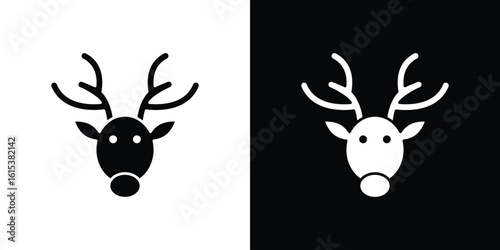 Deer rudolph icon, logo elements of graphic designs