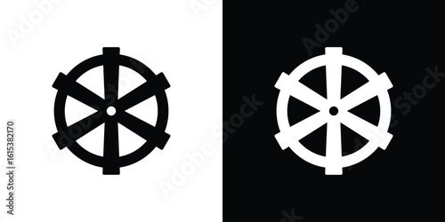 Dharmachakra icon, logo elements of graphic designs