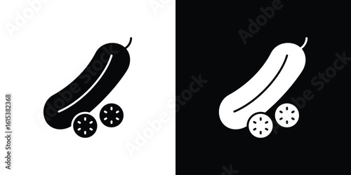 Cucumber icon, logo elements of graphic designs