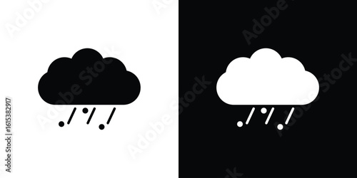 Cloud hail icon, logo elements of graphic designs