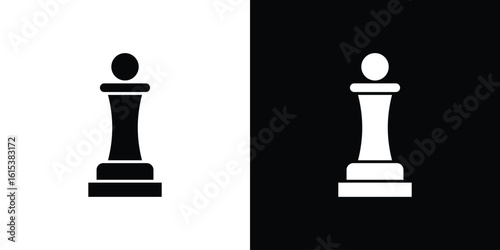 Chess pawn icon, logo elements of graphic designs