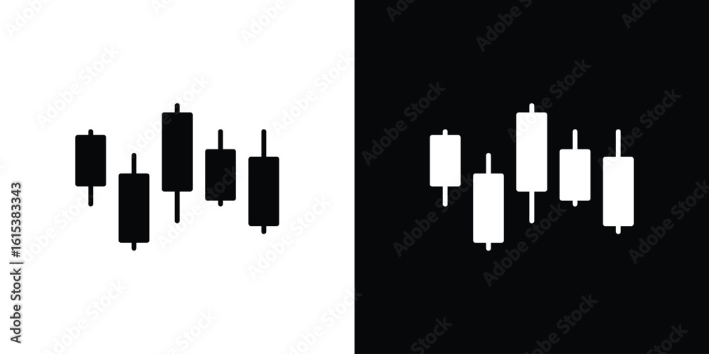 Naklejka premium Chart candlestick icon, logo elements of graphic designs