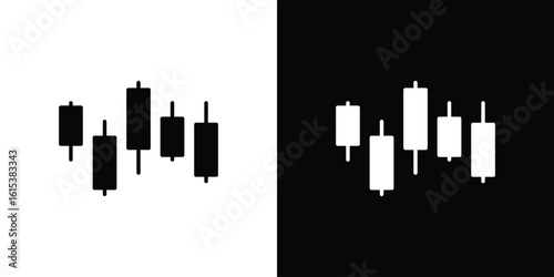 Chart candlestick icon, logo elements of graphic designs