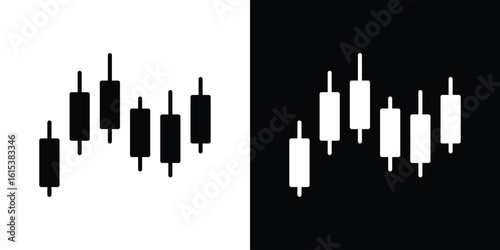 Chart candlestick icon, logo elements of graphic designs