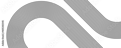 Abstract black and white retro pattern of black lines on a white background. Striped vector background.