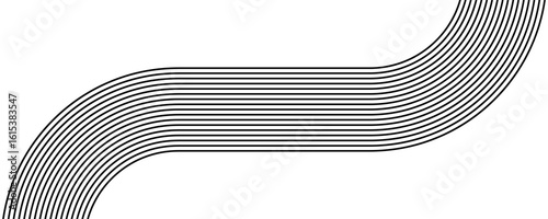 Abstract black and white retro pattern of black lines on a white background. Striped vector background.