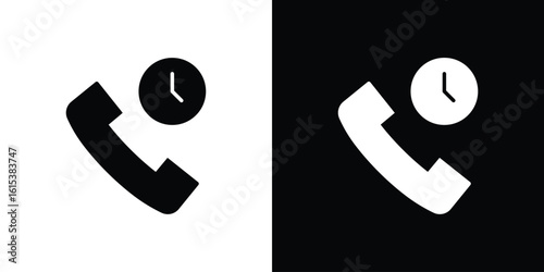 Call duration icon, logo elements of graphic designs