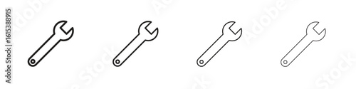 Wrench icon linear vector icon in a editable style.