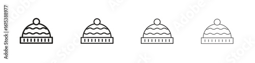 Winter hat icon linear vector icon in a editable style.