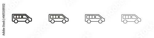 Van icon linear vector icon in a editable style.