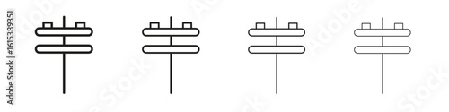 Utility pole icon linear vector icon in a editable style.