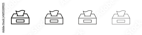 Tissue box icon linear vector icon in a editable style.