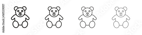 Teddy bear icon linear vector icon in a editable style.