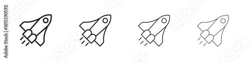 Space shuttle icon linear vector icon in a editable style.
