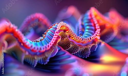 Abstract 3 d wavy forms with vibrant colors for modern backgrounds and textures